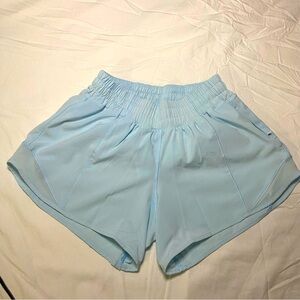 Lululemon hotty hot powder blue running shorts size 2